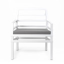 Set Tavolo Alloro 210 con 6 poltrone Aria dettaglio poltrona aria bianco