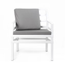 Set Tavolo Alloro 210 con 6 poltrone Aria dettaglio poltrona aria bianco