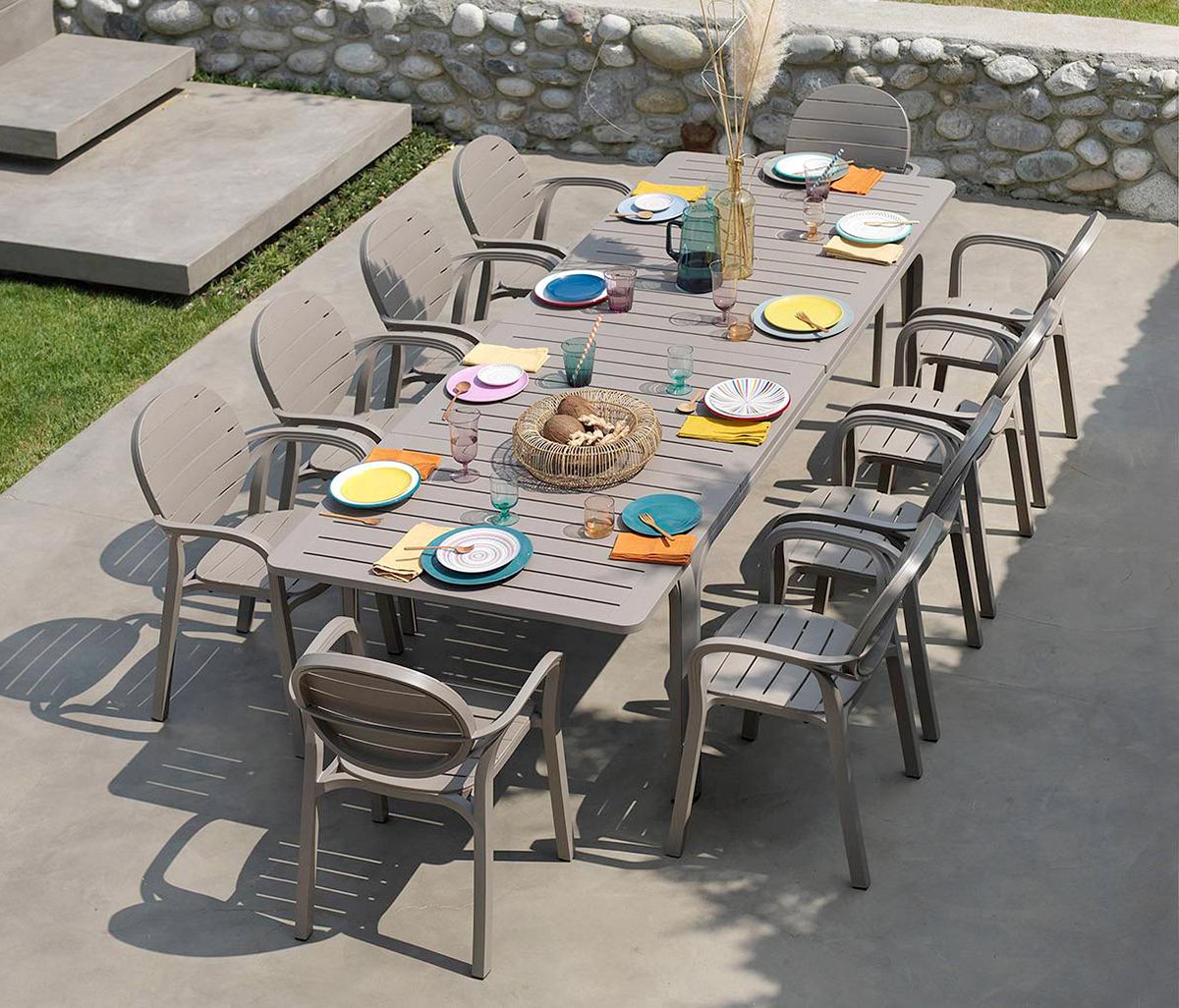 Set tavolo Alloro 210 con 8 sedie Palma NARDI OUTDOOR - Set Tavolo Alloro 210 Con 8 SeDie Palma Ambientazione 2020 Vetrina