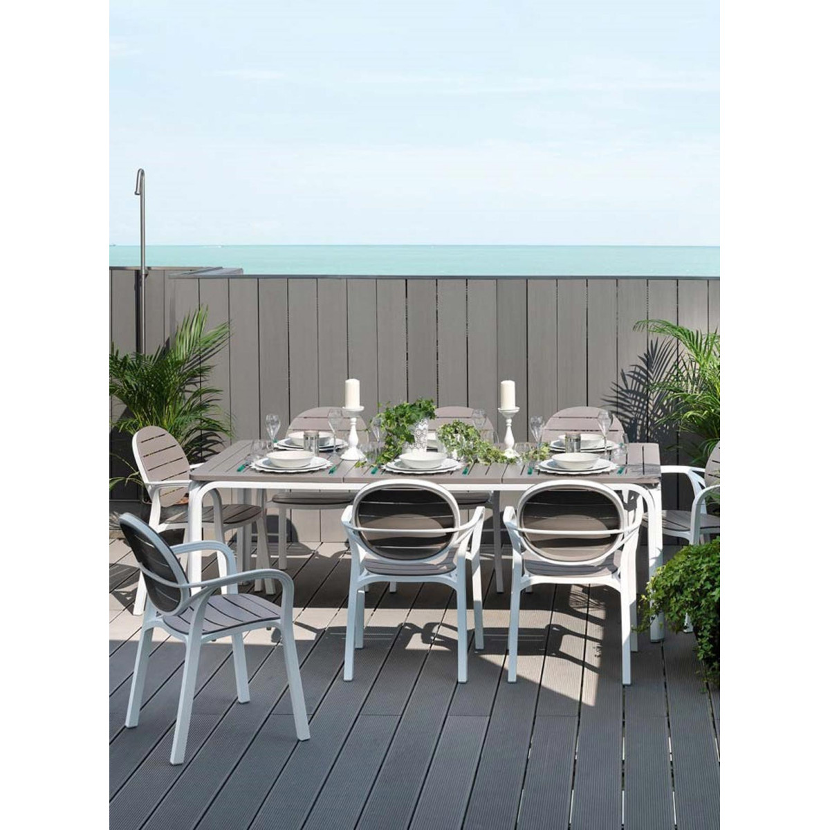 Set tavolo Alloro 210 con 8 sedie Palma