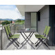 Set tavolo Elin pieghevole 110x70 con 4 sedie pieghevoli Elin Bizzotto antracite/verde ambientazione