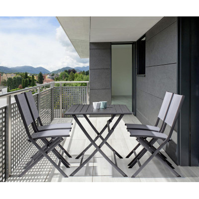 Set tavolo Elin pieghevole 110x70 con 4 sedie pieghevoli Elin 