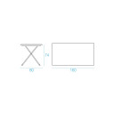 Set tavolo rettangolare 80x160 Arc en Ciel con 6 sedie Arc en Ciel Emu dimensioni