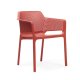 Set Tavolo Rio 140 con 6 sedie net dettaglio sedia Net corallo