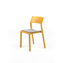 Set tavolo Rio 140 con 6 sedie Trill bistrot Dettaglio sedia senape con cuscino