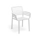 Set tavolo Rio 140 con 4 poltroncine Doga Armchair Nardi bianco