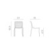 Set tavolo Rio 140 con 4 sedie Doga Bistrot Nardi dimensioni sedia