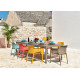 Set tavolo Rio 140 con 6 sedie Net Multicolor ambientazione