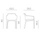 Set tavolo Rio 140 con 6 sedie Net Multicolor dimensioni sedia Net