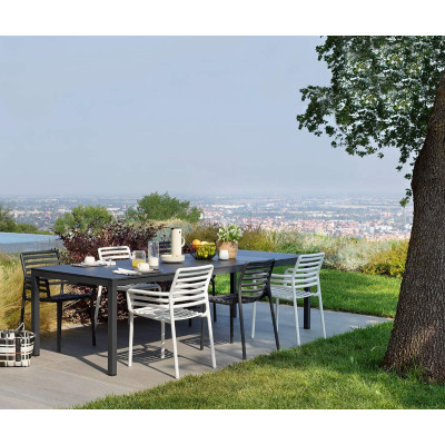 Set tavolo Rio 140 con 8 sedie Doga Bistrot