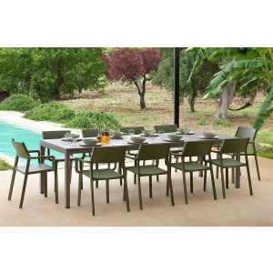 Set tavolo da giardino Rio 140/210 con 6 sedie Net Arcobaleno