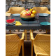 Set tavolo Rio 210 Extensible Antracite con 6 sedie Net Senape Nardi ambientazione