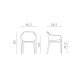 Set tavolo Rio 210 Extensible Antracite con 6 sedie Net Senape Nardi dimensioni
