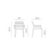 Set tavolo Rio 210 con 10 sedie Doga Bistrot Nardi dimensione sedia