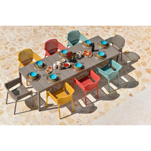 Set tavolo Rio 210 con 6 sedie Net Multicolor