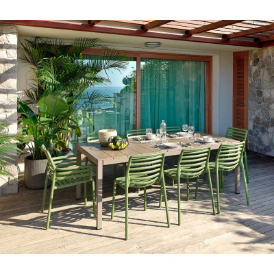 Set tavolo Rio 210 con 8 sedie Doga Bistrot