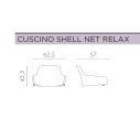 Set tavolo Rio 210 con 8 sedie Net Relax Dimensioni Cuscino Shell