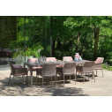 Set tavolo Rio 210 con 8 sedie Net Relax Tortora Cuscino Shell