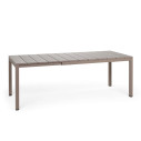 Set tavolo Rio 140 Extensible Tortora con 6 sedie Net Tortora Nardi 