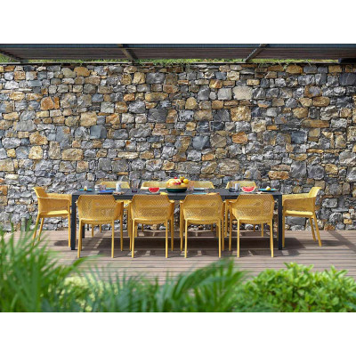 Set tavolo Rio 140 con 8 sedie Net 
