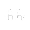 Set tavolo Rio 210 con 6 sedie Bit Nardi dimensioni