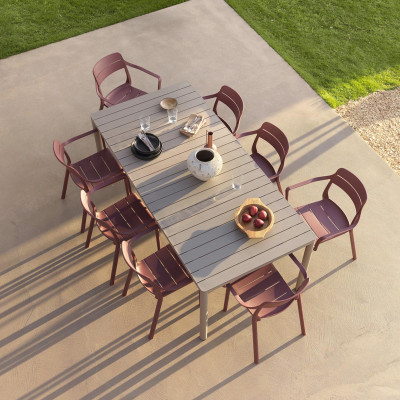 Set tavolo Tevere 147 Extensible con 8 Cassia Armachair