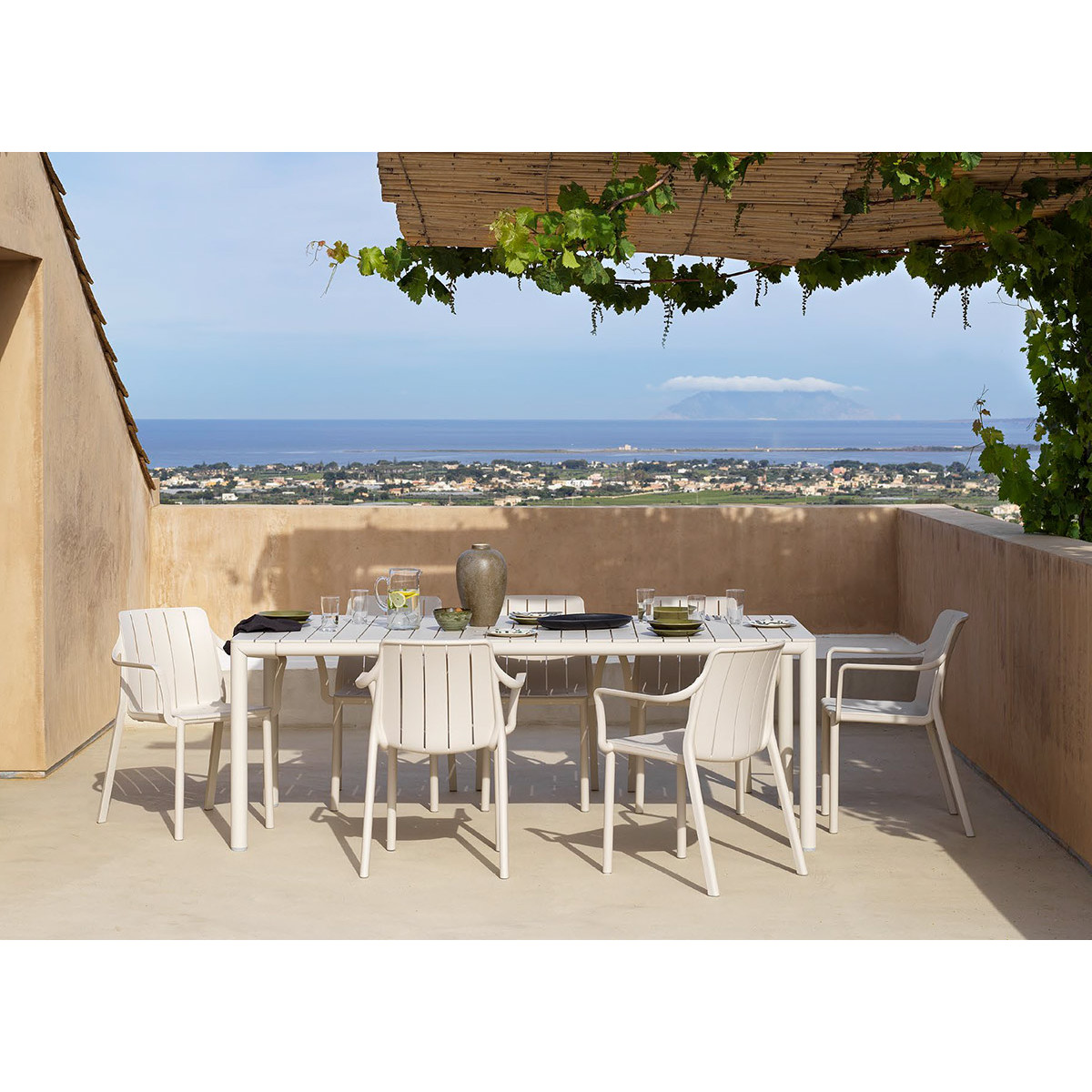 Set tavolo Tevere 147 Extensible con 8 Tiberina Armachair