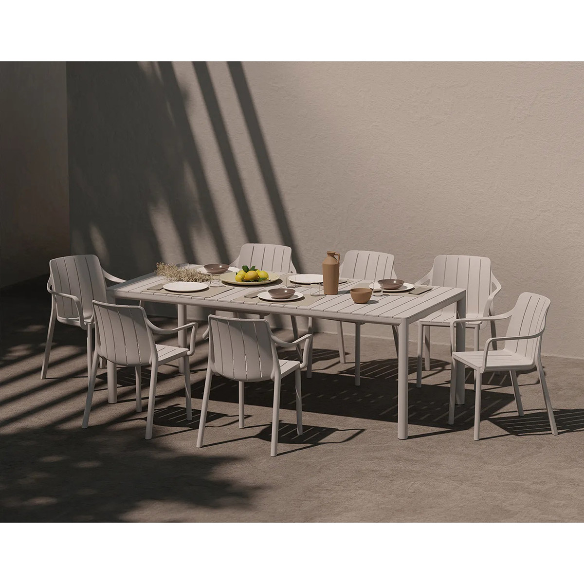 Set tavolo Tevere 147 Extensible con 8 Tiberina Armachair