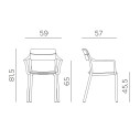 Set tavolo Tevere 210 Extensible con 6 Cassia Armachair dimensioni