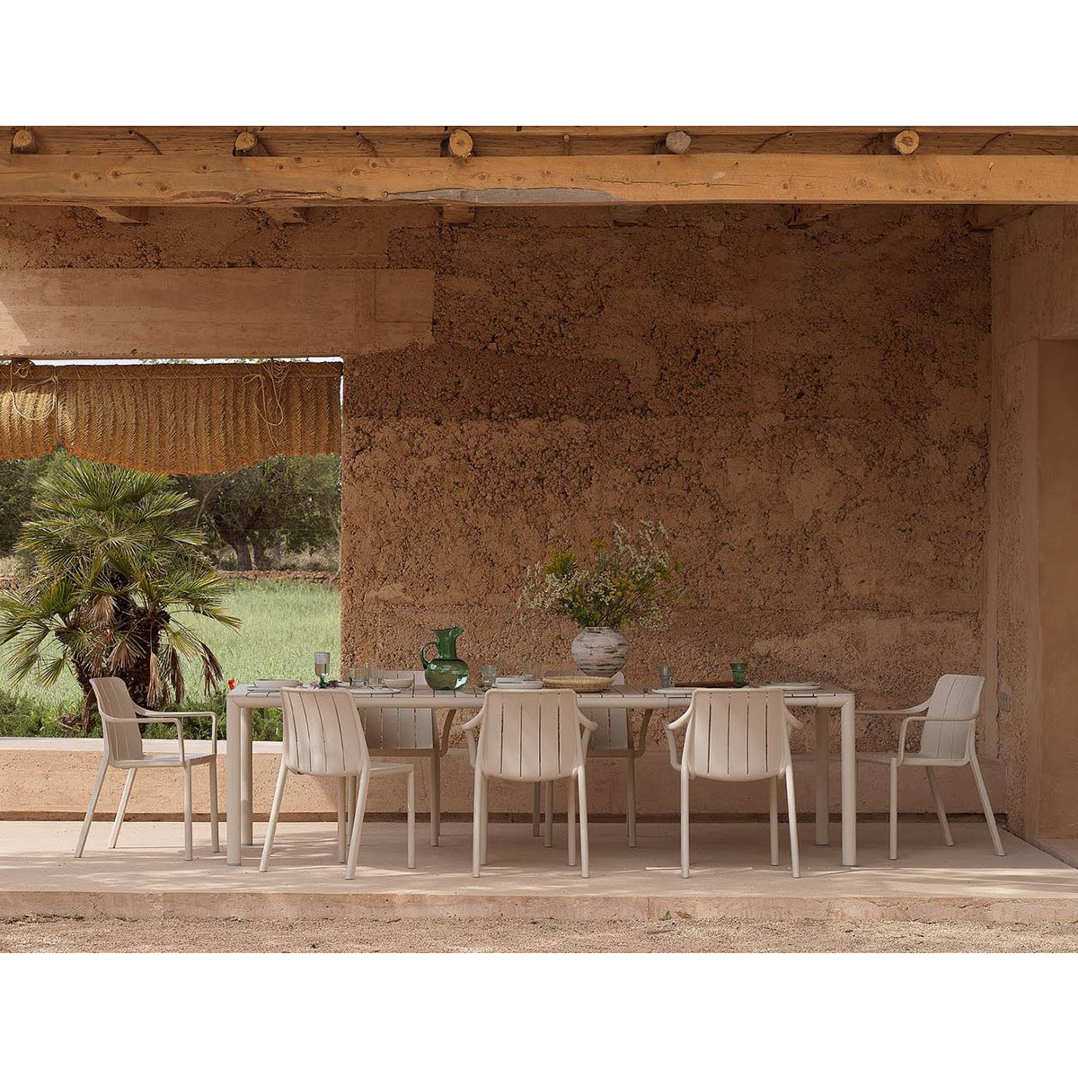 Set tavolo Tevere 210 Extensible con 6 Tiberina Armchair