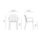 Set tavolo Tevere 210 Extensible con 8 Tiberina Armchair Nardi dimensioni