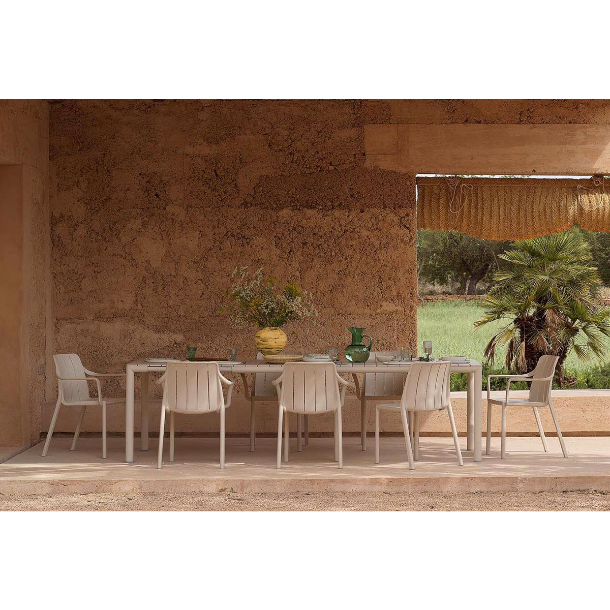 Set tavolo Tevere 210 Extensible con 8 Tiberina Armchair