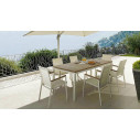 Set Tavolo Timber 156/214 con 4 poltroncine Timber ambientazione