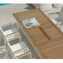 Set Tavolo Timber 156/214 con 4 poltroncine Timber dettaglio