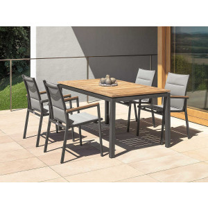 Set Tavolo Timber 156/214 con 4 poltroncine Timber