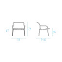Emu Set Yard divano con 2 poltrone lounge e tavolino 60x60 dimensioni