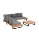 Set Zalika divano angolare 5 posti e tavolo in legno massello di acacia FSC 100% vista