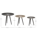 Set3 Tavolino Tahir X17 tondo Bizzotto dimensioni
