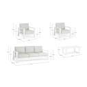 Set4 Salotto c-c Baltic bianco yk11 Bizzotto dimensioni