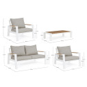Set4 Salotto Einar bianco Bizzotto dimensioni
