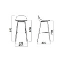 Sgabello Pure Loop Mini 4 gambe Bar Infiniti Design dimensioni