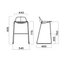 Sgabello Pure Loop Mini Rod Bar Infiniti Design dimensioni