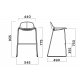 Sgabello Pure Loop Mini Rod Bar Infiniti Design dimensioni