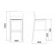 Settesusette sgabello bar Infiniti Design dimensioni
