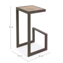 Sgabello bar Blocks H 70 Bizzotto dimensioni