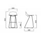 Sgabello Pure Loop Mini Dandy Kitchen Infiniti Design dimensioni