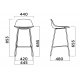 Sgabello Pure Loop Mini 4 gambe Kitchen Infiniti Design dimensioni