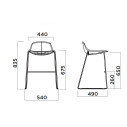 Sgabello Pure Loop Mini Rod Kitchen Infiniti Design dimensioni