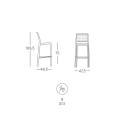 Sgabello Emi H.75 Scab Design Dimensioni