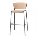 Sgabello Lisa Wood H.75 Scab Design Struttura nichel nero lucido